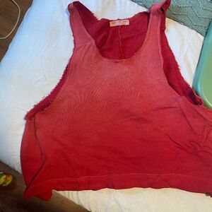 Red crop tank top